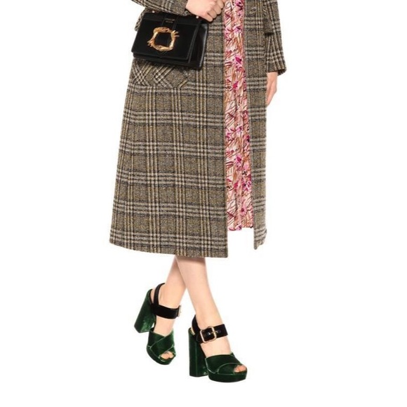 PRADA
Velvet Platform Sandals In Green/Black 391/2 - Picture 4 of 16